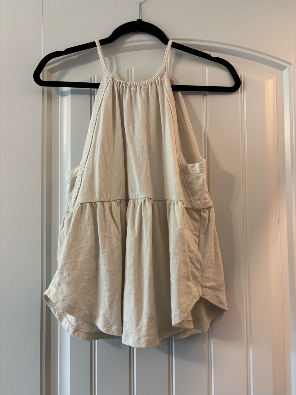 American Eagle Outfitters Cream Halter Tiered Camisole